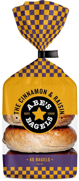 ABE'S Bagels Cinnamon & Raisan - 4 Pack