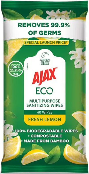 Ajax Wipes Fresh Lemon 40's