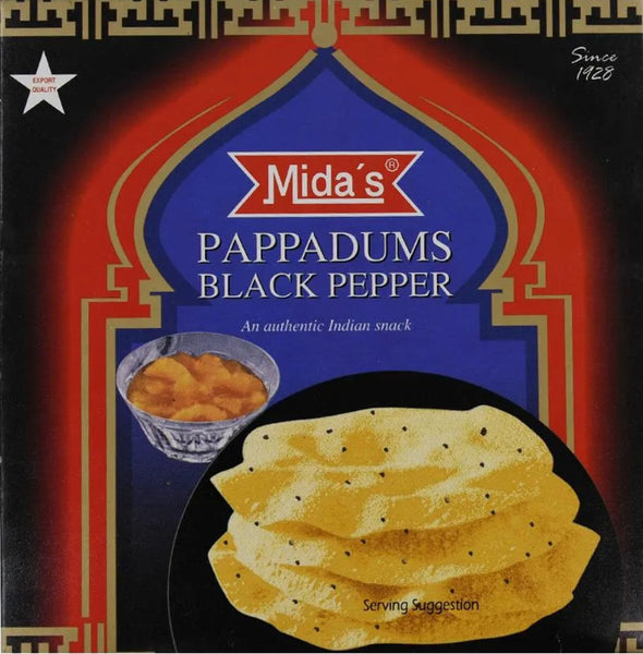 Mida's Pappadums Black Pepper