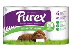 Purex Toiletpaper 2ply Mega White 6's