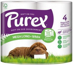 Purex Toiletpaper 2ply Mega White 4's