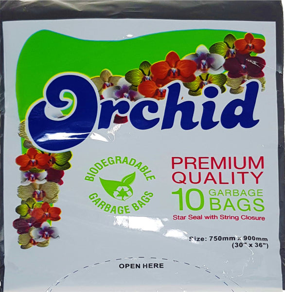 Orchid Garbage Bags Bio-Degradable Black 10's