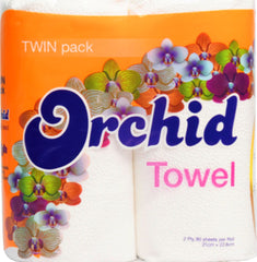 Orchid Towel Twin Pack 2ply (80 Sheets)