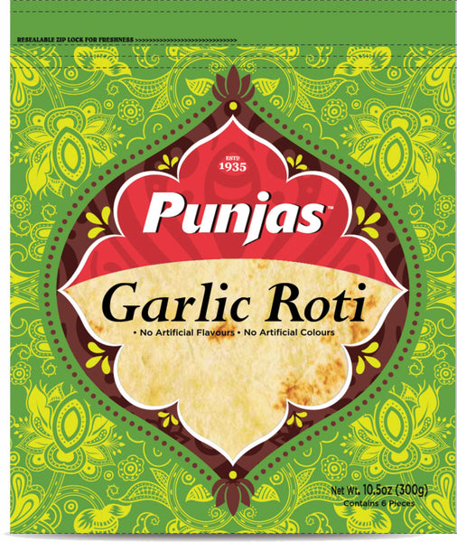 Punjas Garlic Roti - 6 Pack