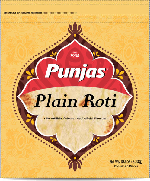 Punjas Plain Roti - 6 Pack