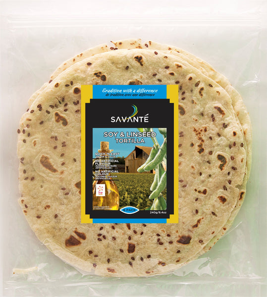Savante Soy & Linseed Tortilla - 6 Pack